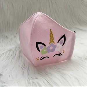 Pink Face Mask Unicorn Theme cover for Kids